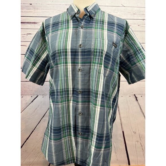 Eddie Bauer Travex Classic Fit Mens Medium Short sleeve button front shirt Plaid - Picture 1 of 12